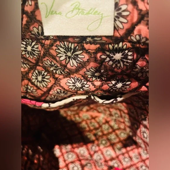 Vera Bradley Quilted Floral Mini Backpack in Pink and Brown or “Mocha Rouge” EUC - Picture 13 of 15